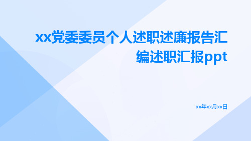 XX党委委员个人述职述廉报告汇编述职汇报ppt