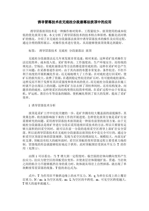 诱导冒落技术在无底柱分段崩落法放顶中的应用