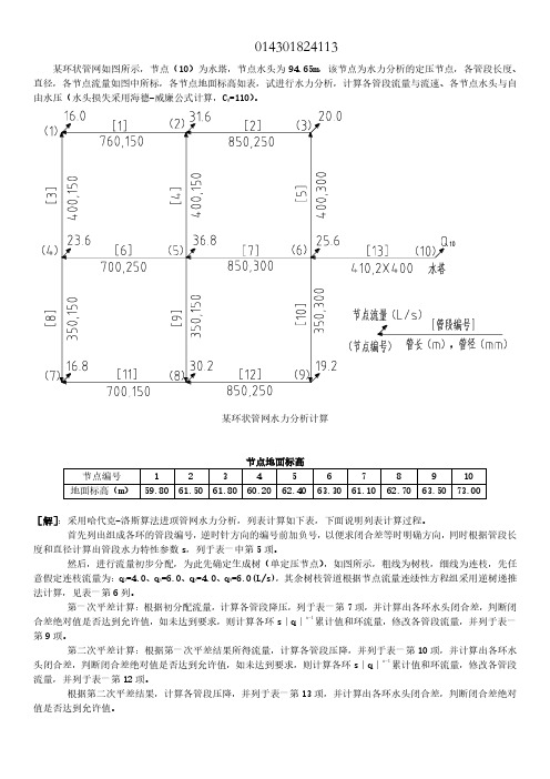 哈代克-洛斯算法管网水力分析计算