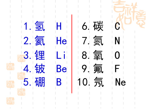 九年化学 元素符号