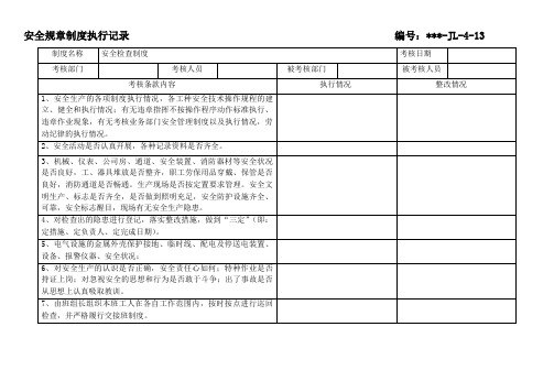 安全规章制度执行记录22