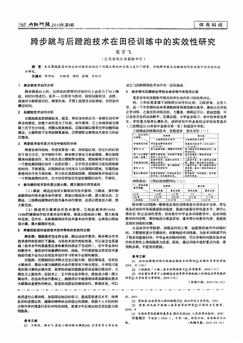 跨步跳与后蹬跑技术在田径训练中的实效性研究