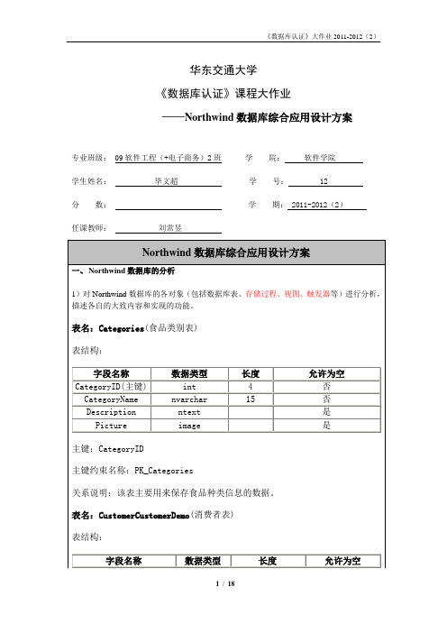 SQLServer数据库大作业1