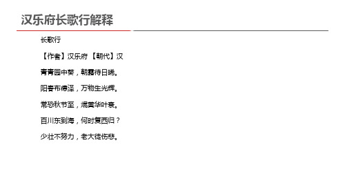 汉乐府长歌行解释