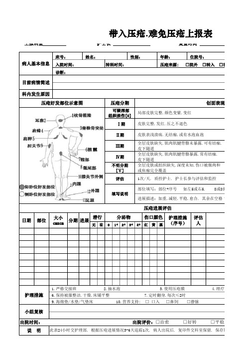 压疮上报表