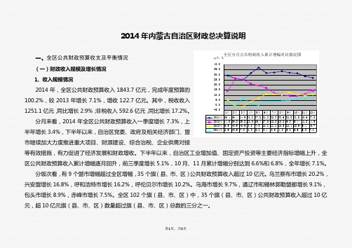 2014年内蒙古自治区财政总决算说明