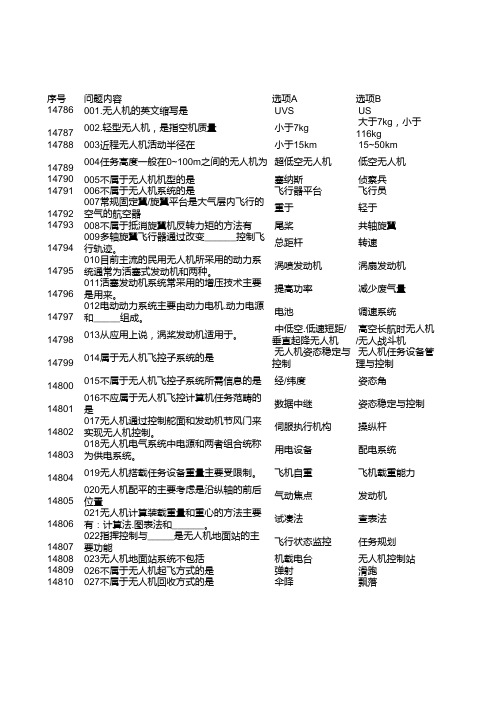 AOPA无人机理论考试题库