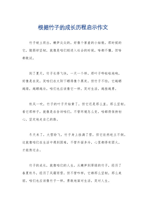 根据竹子的成长历程启示作文