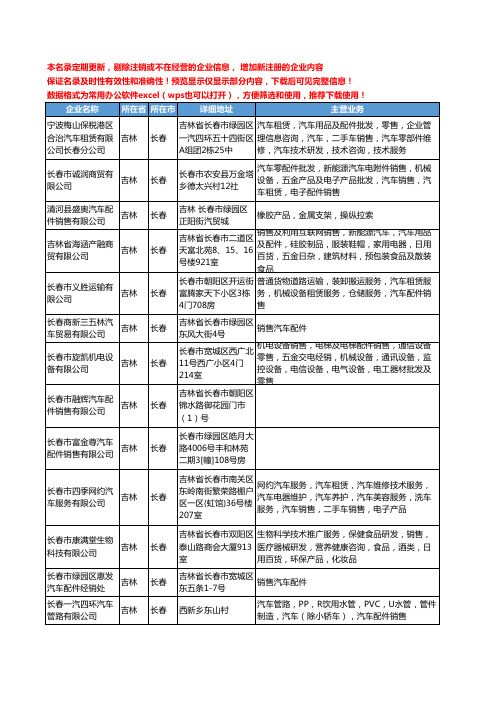 新版吉林省长春销售汽车配件工商企业公司商家名录名单联系方式大全269家