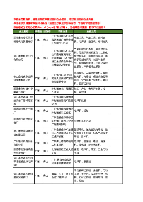 新版广东省佛山电焊机工商企业公司商家名录名单联系方式大全114家