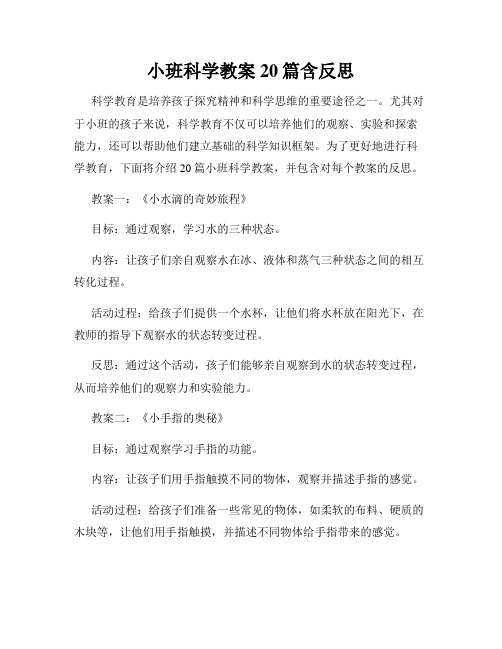 小班科学教案20篇含反思