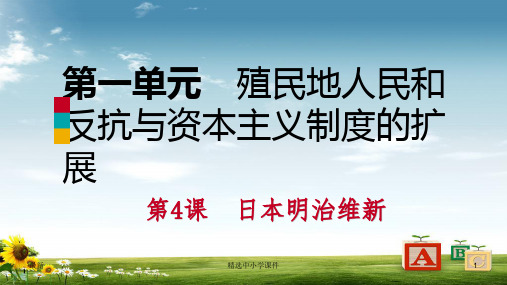 精选-九年级历史下册第一单元殖民地人民的反抗与资本主义制度的扩展第4课日本明治维新课件新人教版