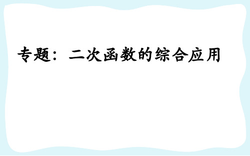 中考数学专题：二次函数的综合应用