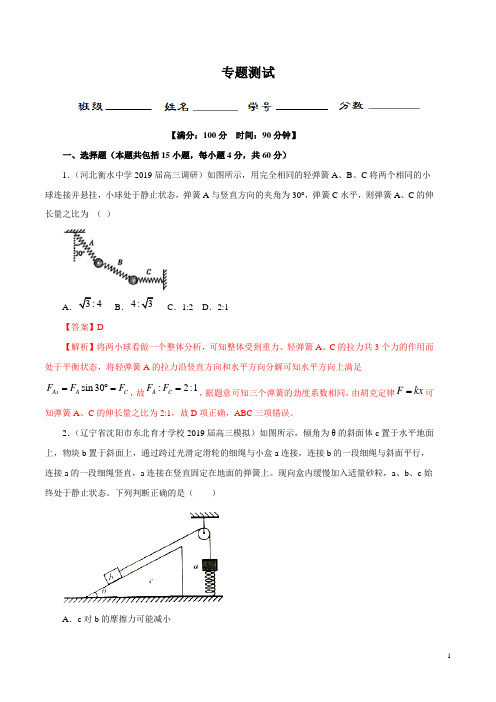 专题02 相互作用(测)(解析版)