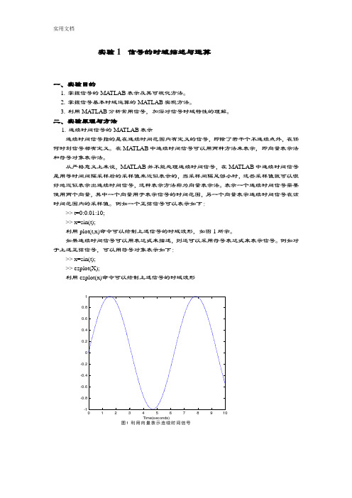 信号与系统实验实验报告材料