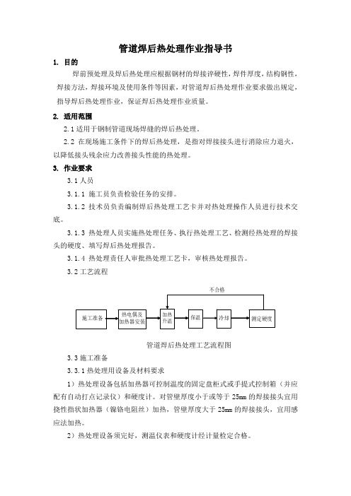 管道焊后热处理作业指导书