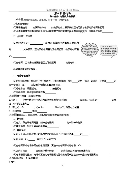 选修3-1 第六章 静电场