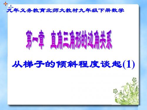 九年级(下)1.1从梯子的倾斜程度谈起(1)