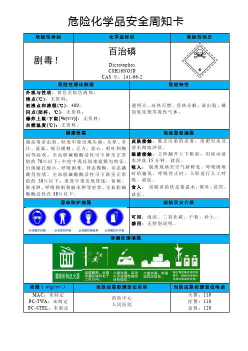 百治磷-危险化学品安全周知卡