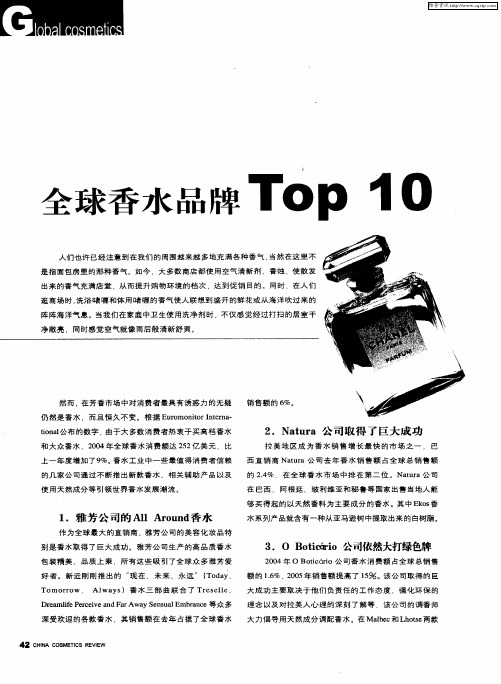 全球香水品牌TOP 10