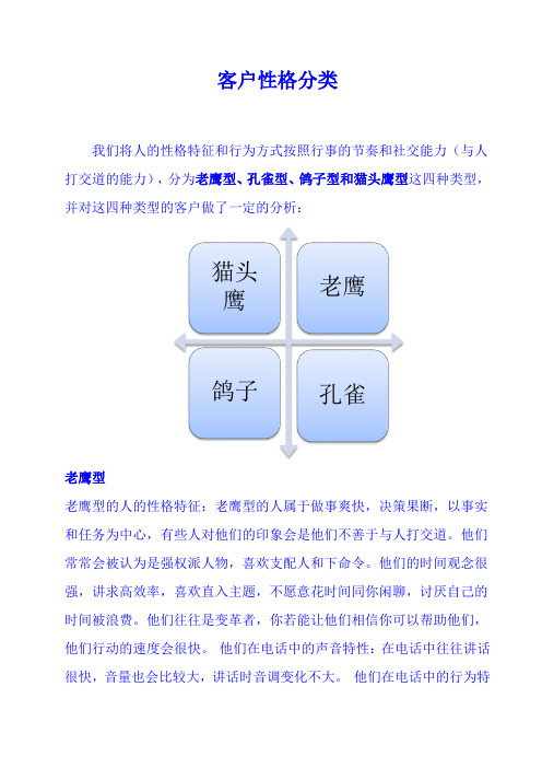 客户性格分类