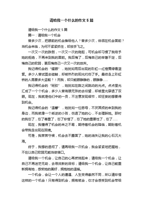 请给我一个什么的作文5篇