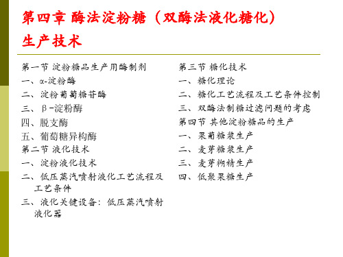 第四章 酶法淀粉糖(双酶法液化糖化)生产技术