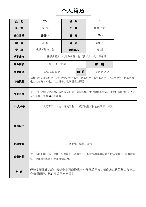 个人简历模板