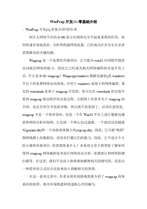 WinPcap开发(1)-零基础介绍.doc