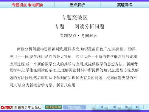 2014中考数学总复习专题1阅读分析问题