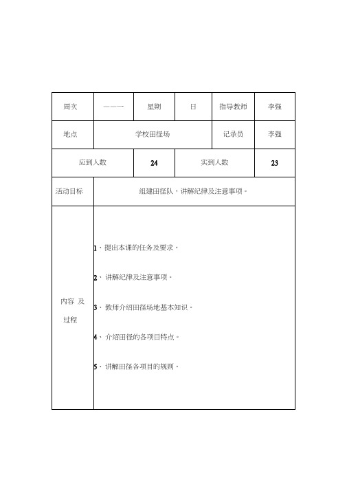 连云港路小学少年宫田径队组活动记录