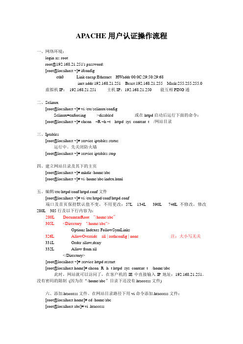 Apache用户认证操作流程