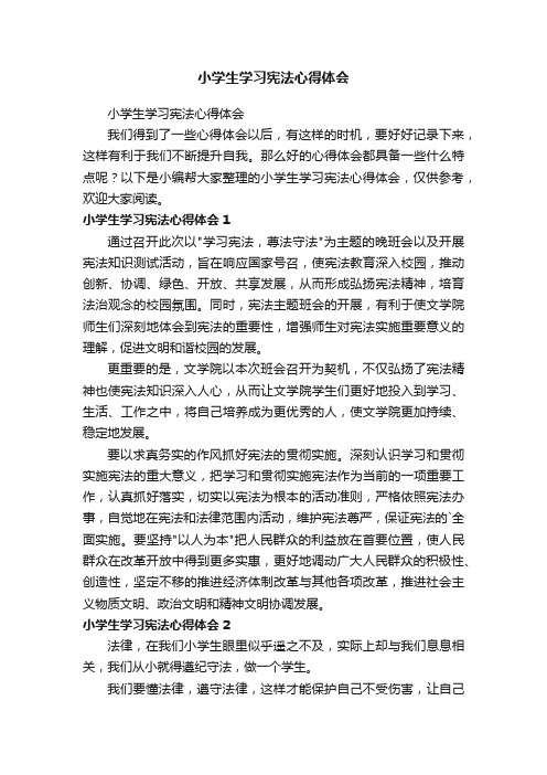 小学生学习宪法心得体会