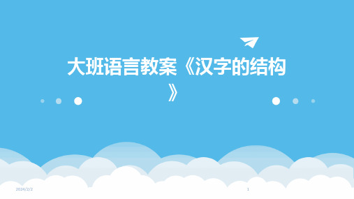 2024年度大班语言教案《汉字的结构》