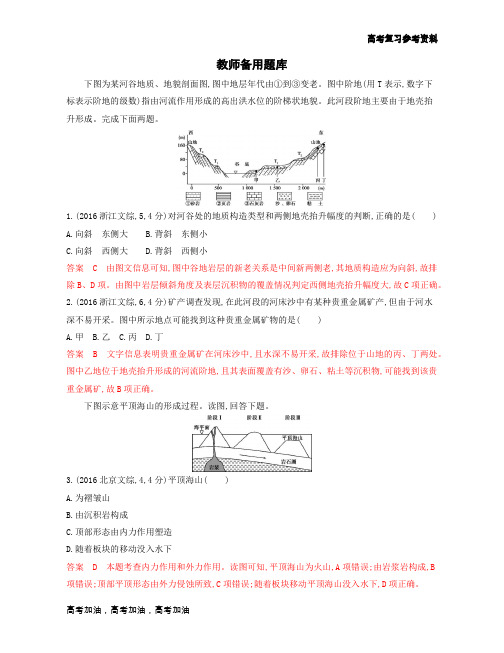 2020年高考浙江版高考地理   教师备用题库 (26)