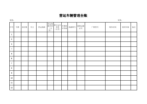 运营车辆管理台账