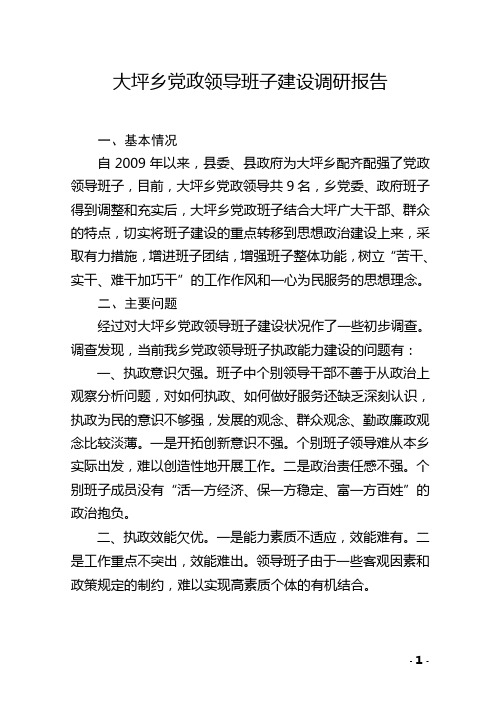 党政领导班子建设调研报告 Microsoft Word 文档