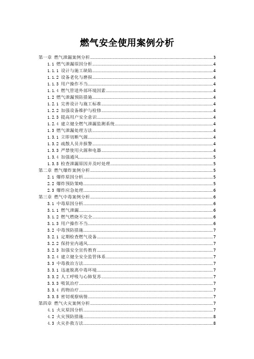 燃气安全使用事故案例分析