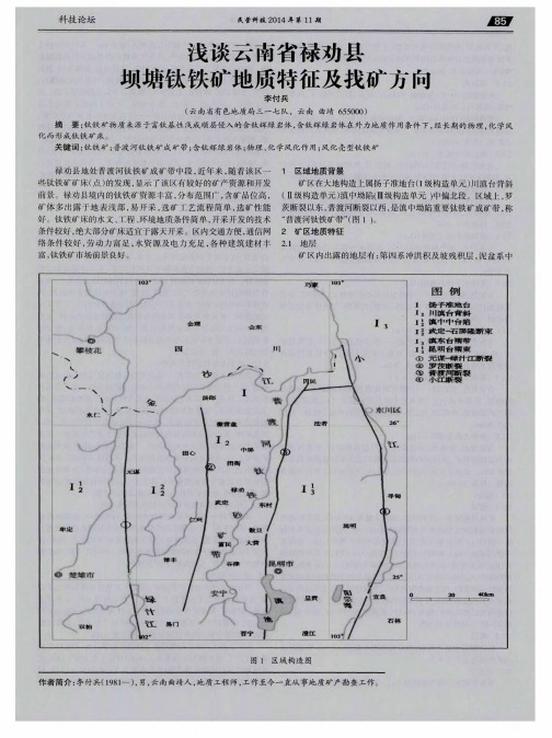 浅谈云南省禄劝县坝塘钛铁矿地质特征及找矿方向