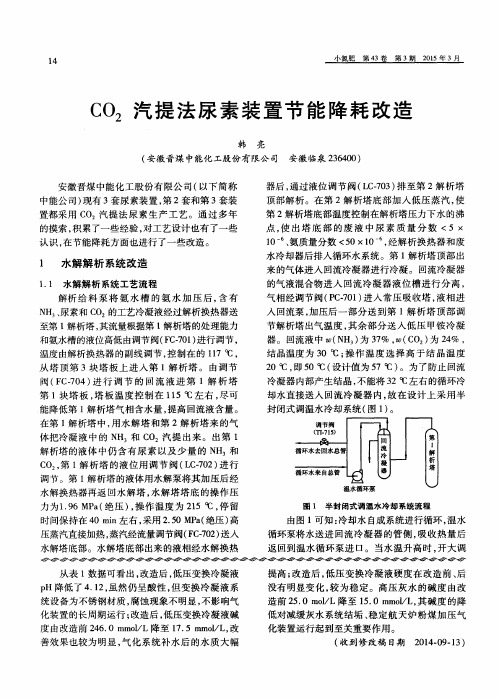 CO2汽提法尿素装置节能降耗改造