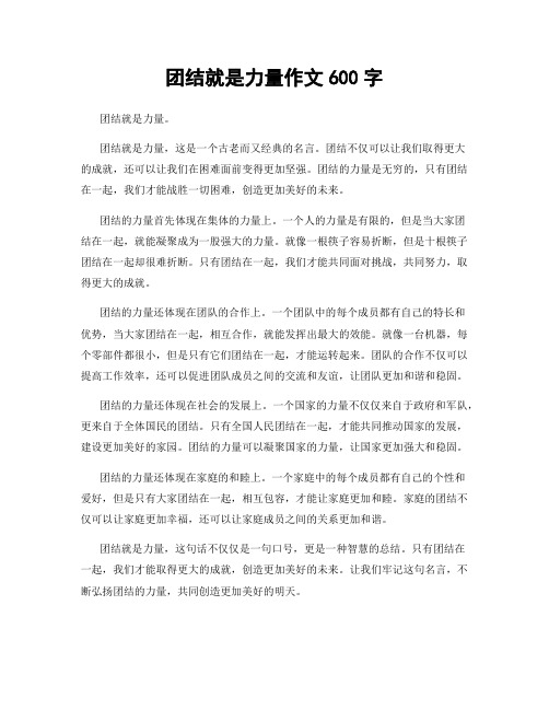 团结就是力量作文600字