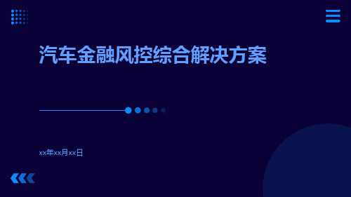 汽车金融风控综合解决方案