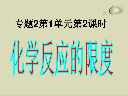 鲁科版化学反应的限度实用课件1