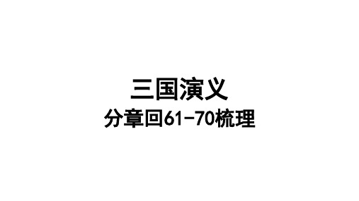 三国演义分章回读书6170回