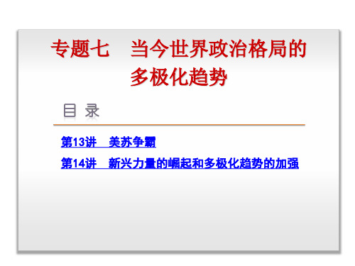 2016届高考历史(人民版)一轮复习课件：专题7-当今世界政治格局的多极化趋势-历史-人民版(共计82张PPT)汇编