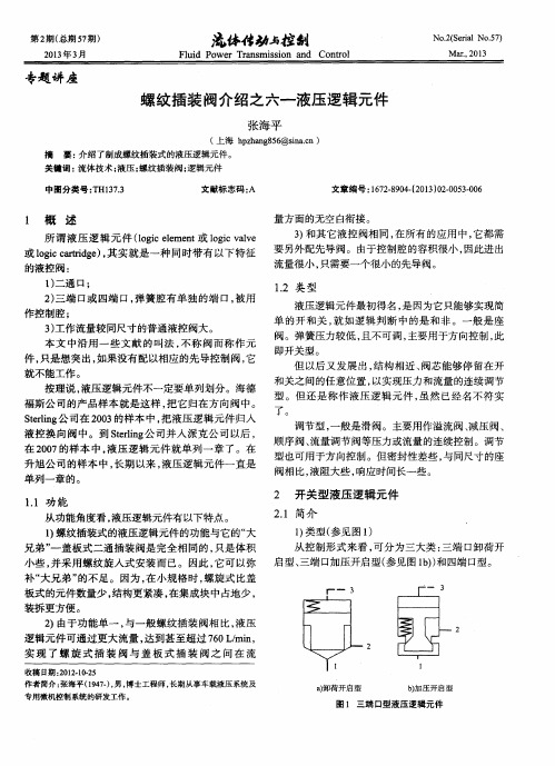 螺纹插装阀介绍之六——液压逻辑元件