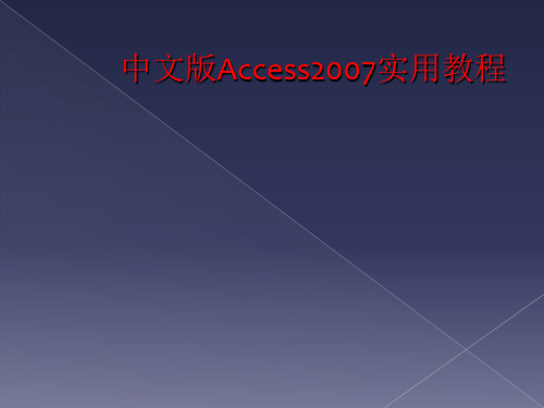 中文版Access2007实用教程