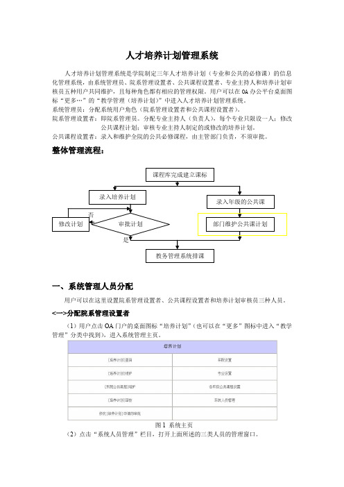 人才培养计划管理系统