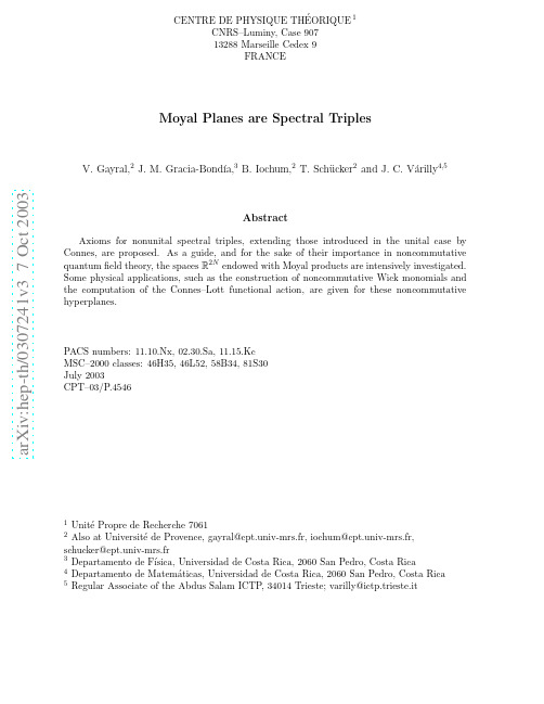 Moyal Planes are Spectral Triples