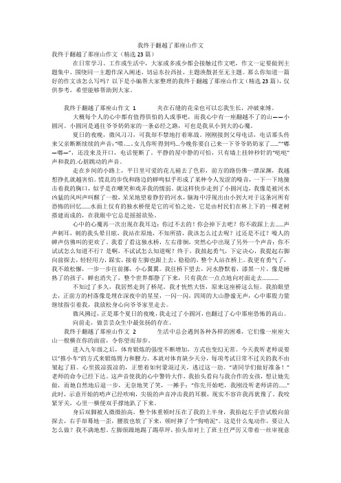 我终于翻越了那座山作文